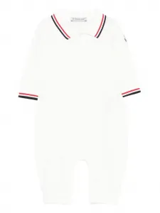Комбинезон с воротником поло Moncler Enfant, белый