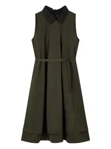 Платье с воротником и поясом Tomboy, зеленый