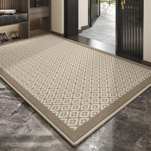 Budis Ковер 80х100 см для прихожей в коричневом ромбовидном узоре, грязеотталкивающий, нескользящий, износостойкий, без формальдегида