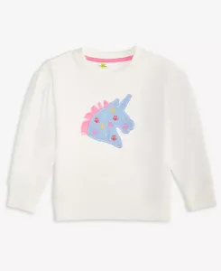 Детская толстовка для девочек 2T-4T с аппликацией единорога Epic Threads, белый