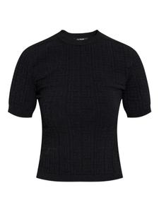 Футболка Balmain с короткими рукавами и фактурным рисунком, черный