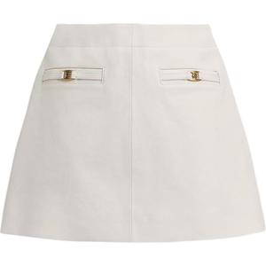 COACH Кожаная короткая юбка Heritage для женщин белая