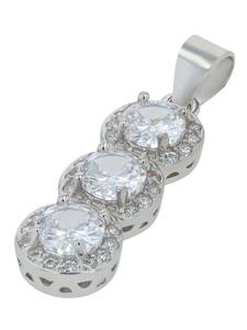 Adeliás Женский кулон из серебра 925 пробы с кубическим цирконием в серебряной оправе