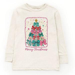 Футболка с длинным рукавом Merry Christmas Bow Tree The Juniper Shop, Natural