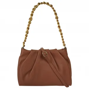 Сумка через плечо Samantha Look, натуральная кожа, производство Италия, цвет Cognac