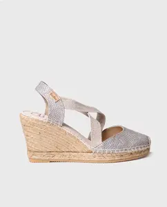 Женские эспадрильи на танкетке из блестящей ткани Toni Pons, золотой