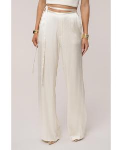 Женские атласные брюки Deserae JLUXLABEL, Cream