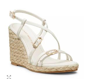 Stuart Weitzman Женские сандалии-эспадрильи на танкетке Georgie белого цвета