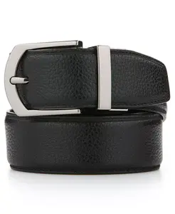 Мужской реверсивный кожаный пояс Pebble для костюма Perry Ellis Portfolio, черный