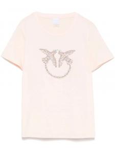Футболка с надписью «Птицы любви» PINKO, розовый