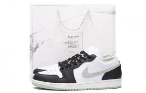 Jordan Кроссовки Air 1 Chestnut с противоскользящим покрытием мужские низкие винтажные баскетбольные черно-зеленые, цвет Black Green