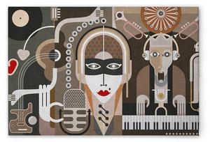 Картина на холсте A.S. Création Wall of Sound 3 цвет braungrauweissbeige