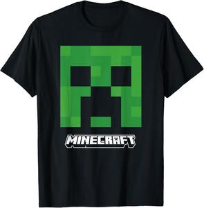 Футболка с логотипом Minecraft Creeper Big Face, черная (black 19-3911tcx), размер S