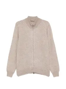 Вязаный кардиган на молнии Corneliani, бежевый