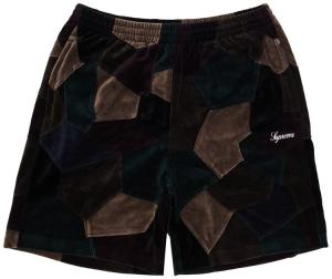 Шорты Supreme Patchwork Velour Short, синий