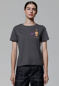 Футболка с принтом FUNNY CAT watapparel, антрацит