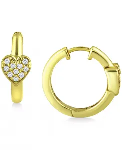 Серьги-Кольца в форме сердца из кубического циркония, 1,6 см, созданы для Macy's Giani Bernini, gold
