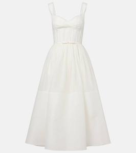 Платье миди из льна и шелка Dawning Zimmermann, Ivory