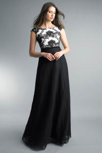 Вечернее платье без рукавов Basix Black Label, черно-белый