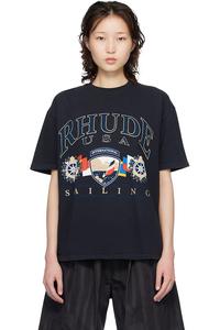 Rhude Футболка с изображением символа американского парусного спорта (чернокожие)