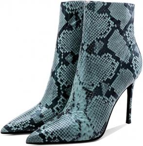 Женские модные ботильоны FSJ с леопардовым принтом, водонепроницаемые, с заостренным носком и каблуком, ботинки по щиколотку на шпильке, с удобной боковой молнией, сексуальные туфли для платья на высоком каблуке, размер 4-15 US