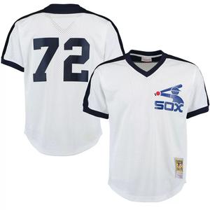 Мужская сетчатая тренировочная майка Mitchell & Ness Carlton Fisk White Chicago White Sox Cooperstown