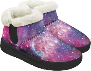 Женские рождественские зимние ботинки с мягким плюшевым верхом, с застежкой на щиколотке, противоскользящей подошвой, зимние ботиночки для холодной погоды GETELINSENG, Galaxy