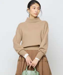 Вязаный свитер с высоким воротником из смеси шерсти и кашемира Suite, цвет Beige [033]