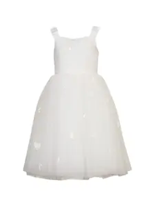 Платье с вышивкой деталями Simonetta, белый