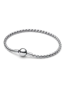 Браслет-цепочка с круглой застежкой в виде крыла Pandora, серебро 925 пробы