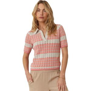 Свитер поло в полоску Spencer Marine Layer, цвет pink sand stripe
