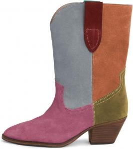 Женские модные сапоги YDN с заостренным носком, широким голенищем, средней подошвой с каблуком, многоцветные, на застежке, стильная обувь, размер 4-16 US, Hot Pink Multi
