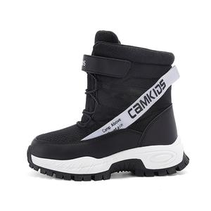 Нескользящие, устойчивые к истиранию, с термоподдержкой, высокие детские ботинки для детей CAMKIDS, черный/белый