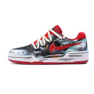 Полная сила фосфорное пламя полночь устойчивые к истиранию низкие кроссовки для скейтбординга мужские красный Nike, черный