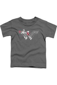 Детская футболка с коротким рукавом «Бэтмен против Супермена» и «Чудо-женщина» с логотипом в стиле «брызги краски» Gildan, charcoal