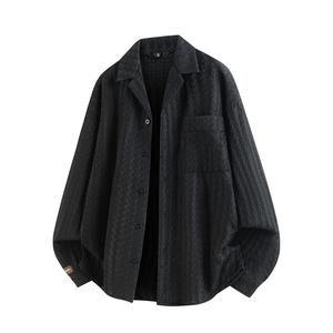 Рубашка Unisex Lapel Moderate WARRIOR, черный[free diy badge]