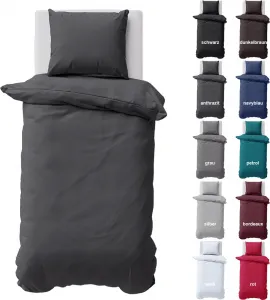 Постельное белье 155х220 см, пододеяльник 100% хлопок перкаль, однотонный, комплект постельного белья антрацит, 2 предмета Visaggio