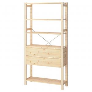 Стеллаж IVAR IKEA, 89x30x179 см, цвет drawers