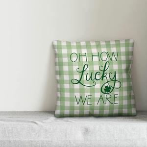Creative Products Декоративная подушка Buffalo Check зеленого цвета Oh How Lucky We