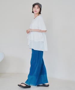 Прозрачные плиссированные широкие брюки Coen, цвет Cobalt