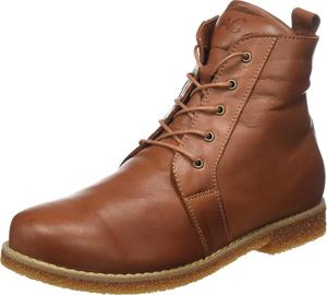 Женские кожаные ботильоны на шнуровке Andrea Conti 0344862 с подошвой из крема, Chestnut