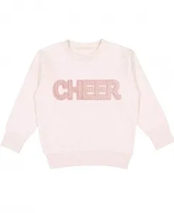 Толстовка для девочек с жемчужной нашивкой в стиле чирлидинга - для малышек, детей постарше. Sweet Wink, бежевый