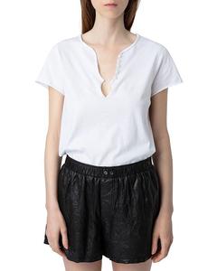 Футболка Zadig & Voltaire с бриллиантами Henley, белый