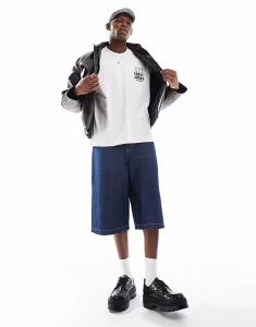 Шорты-скейтеры из денима Casey Jones, темного цвета, стираные Wrangler