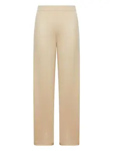 Шелковые брюки с резинкой на талии MAX MARA, нейтральный