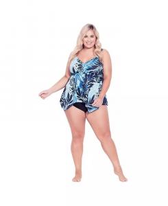 Женские плавки-шорты с высокой талией больших размеров AVENUE, черный