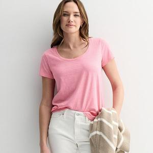 Женская повседневная футболка с коротким рукавом и круглым вырезом Sonoma Goods For Life, Pink Lipstick