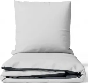 Постельное белье 135x200 см, хлопок, сатин класса люкс 300 TC, гостиничного качества, серое, шелковистое, простое в уходе, двустороннее, с застежкой-молнией leonado vicenti