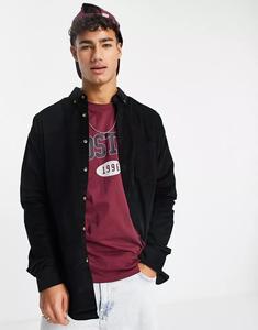 Черная вельветовая рубашка оверсайз в стиле 90-х годов ASOS