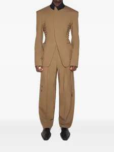 Брюки свободного кроя со складками Mugler, нейтральный